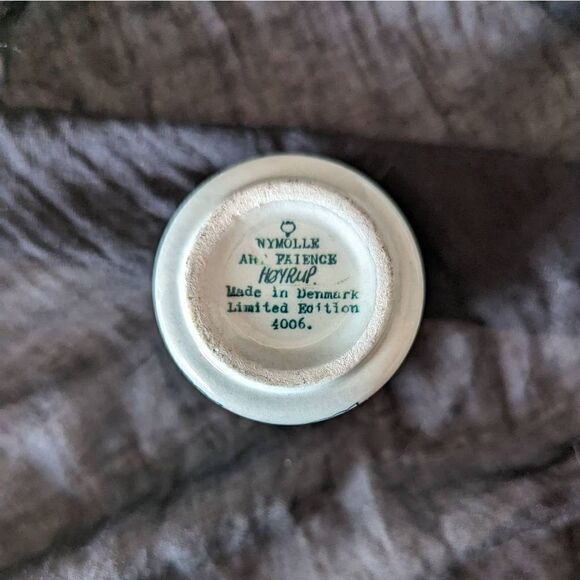 Nymolle Art Faience Hoyrup Denmark Cup & Saucer 6007 Village Harbor Scene 1970s - Picture 6 of 9